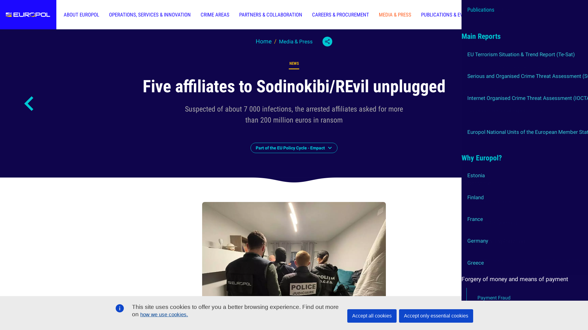 Five affiliates to Sodinokibi/REvil unplugged | Europol