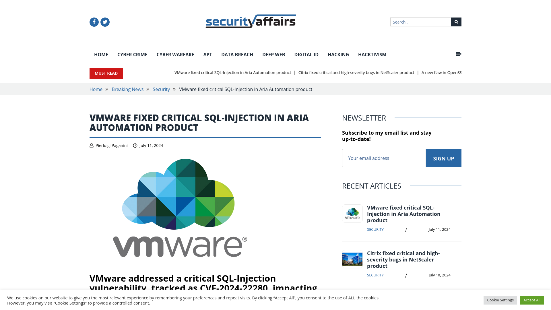 VMware fixed critical SQL-Injection in Aria Automation product