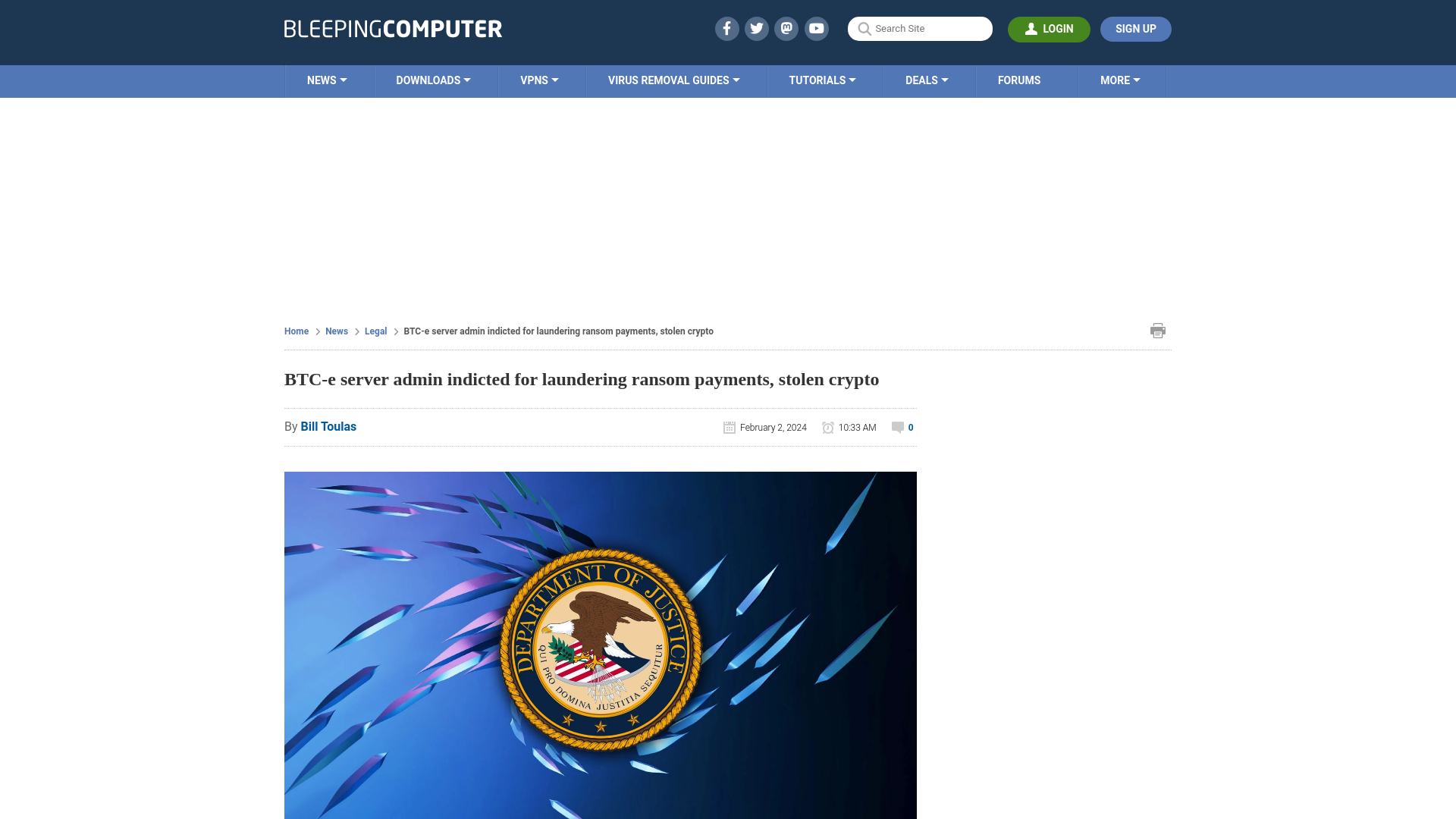 BTC-e server admin indicted for laundering ransom payments, stolen crypto