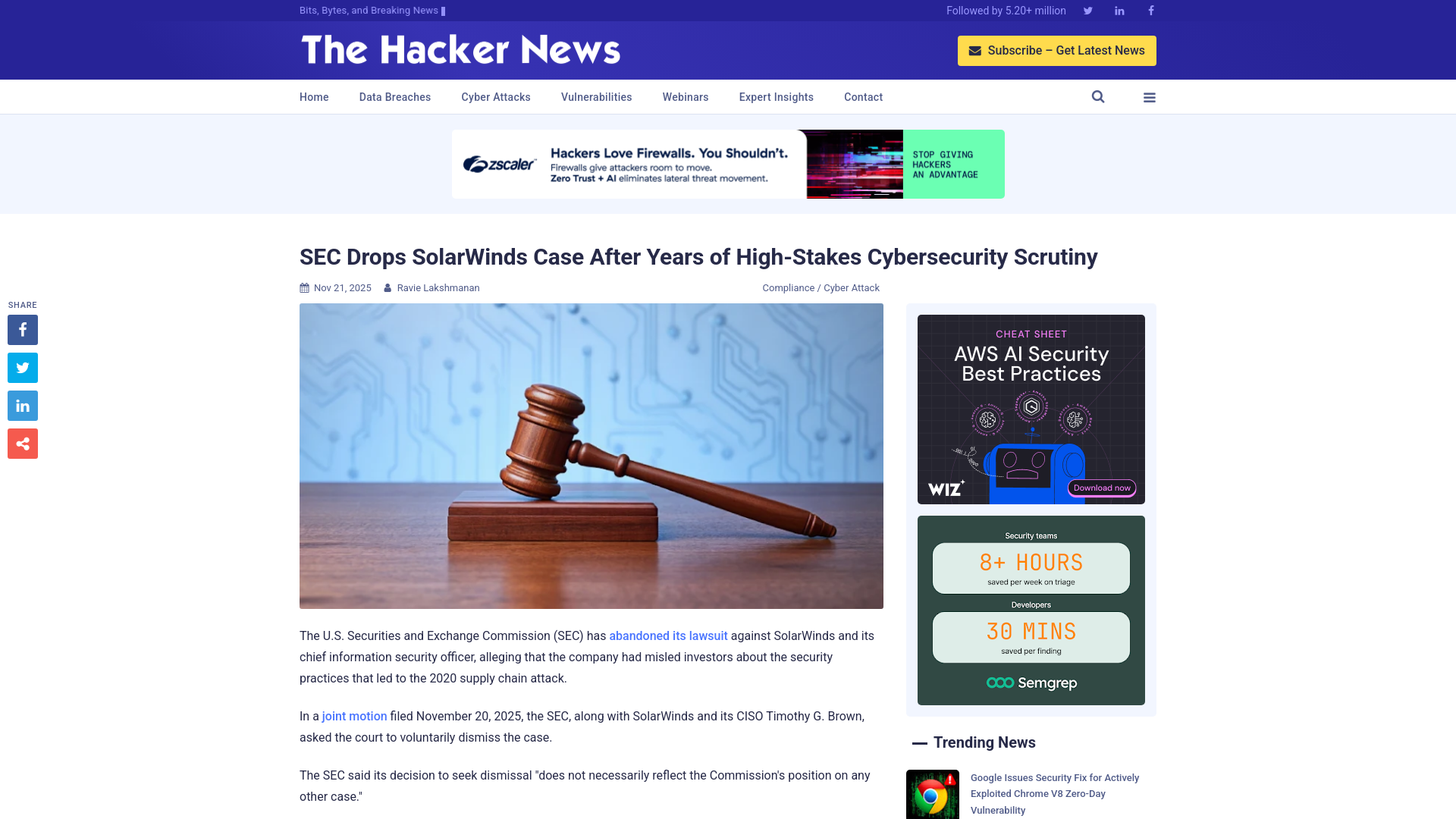 SEC Drops SolarWinds Case After Years of High-Stakes Cybersecurity Scrutiny