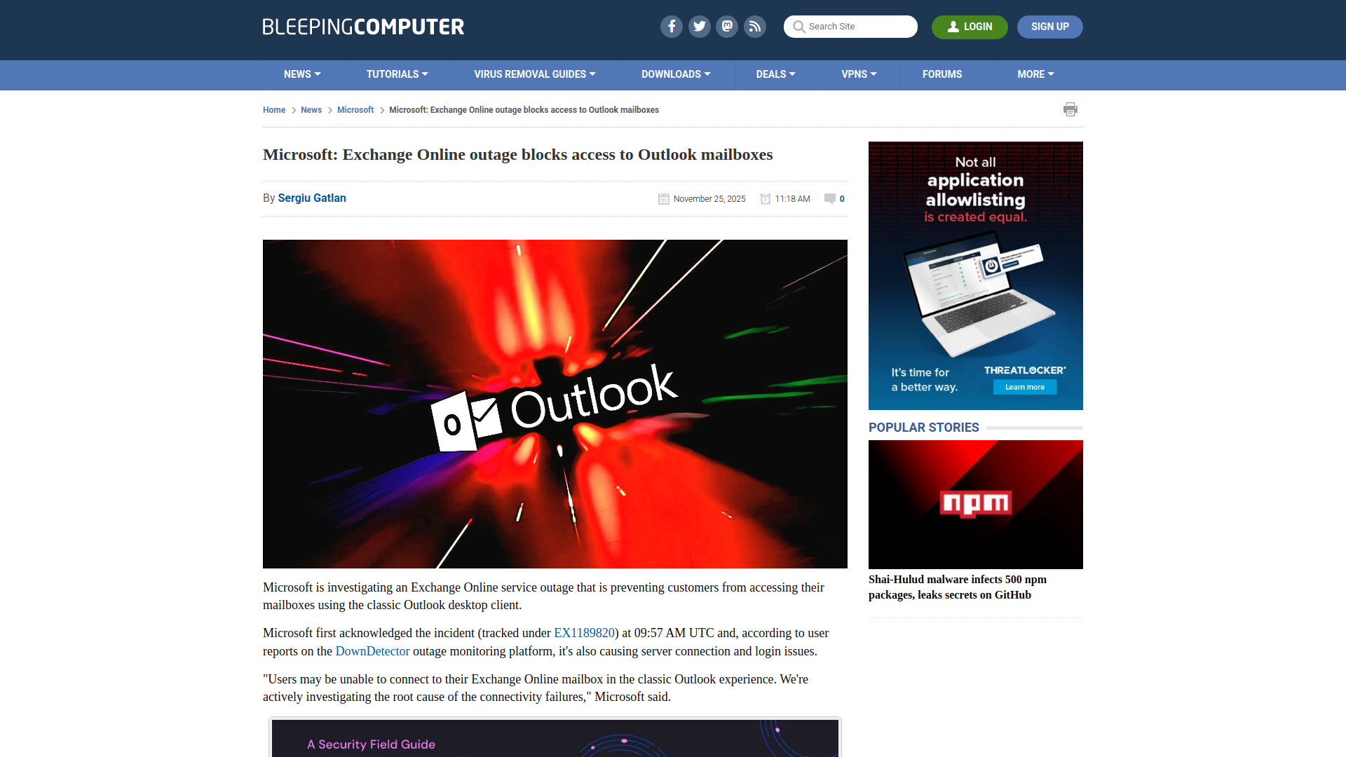 Microsoft: Exchange Online outage blocks access to Outlook mailboxes