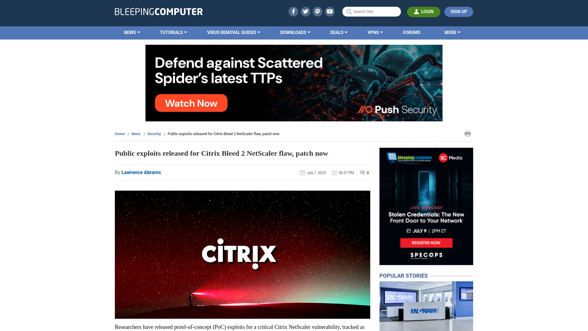 Public exploits released for Citrix Bleed 2 NetScaler flaw, patch now