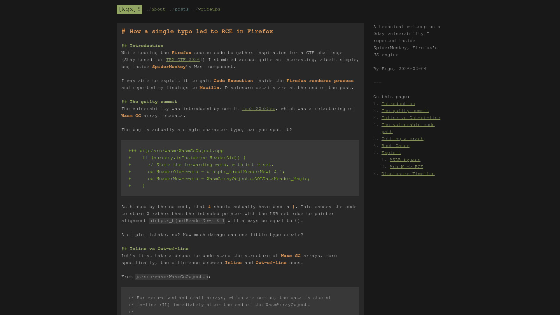 How a single typo led to RCE in Firefox – kqx