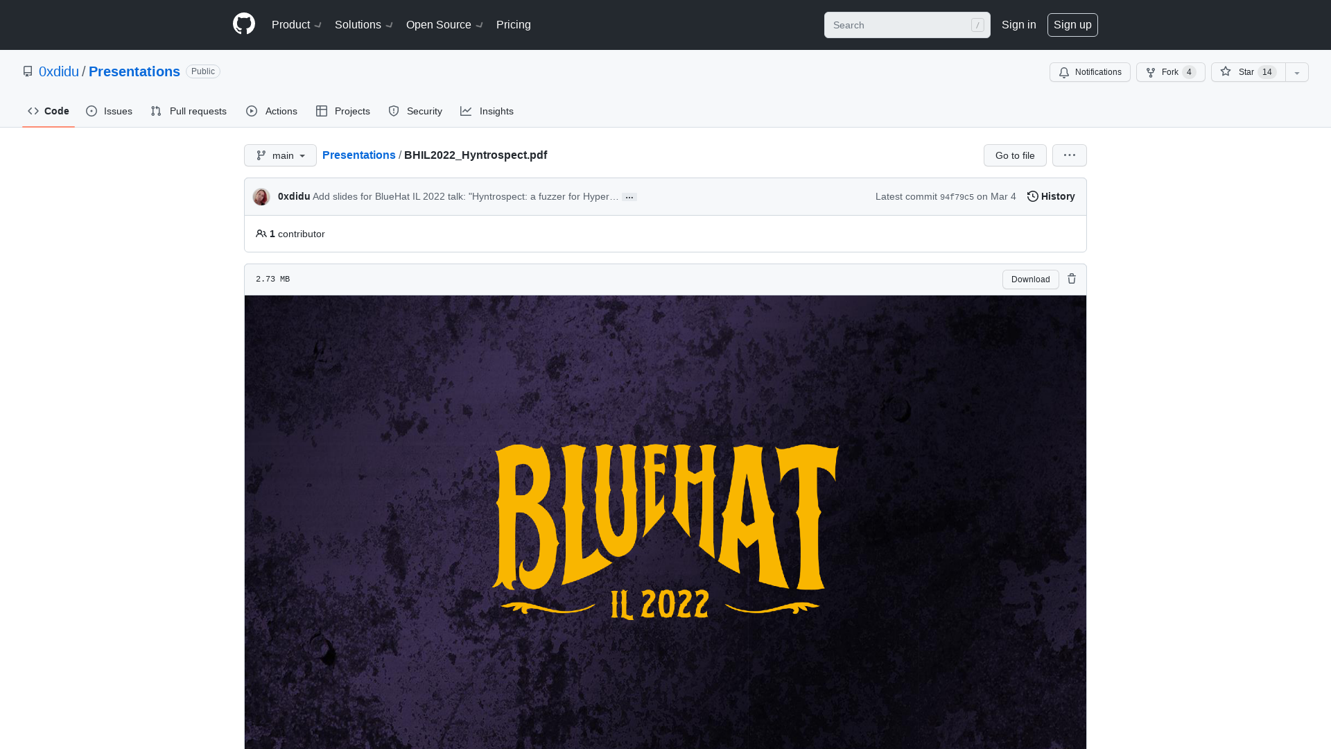 Presentations/BHIL2022_Hyntrospect.pdf at main · 0xdidu/Presentations · GitHub