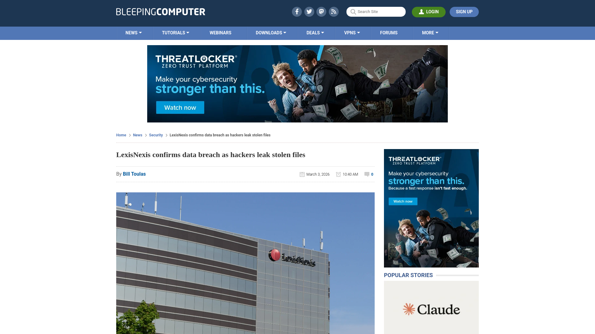 LexisNexis confirms data breach as hackers leak stolen files
