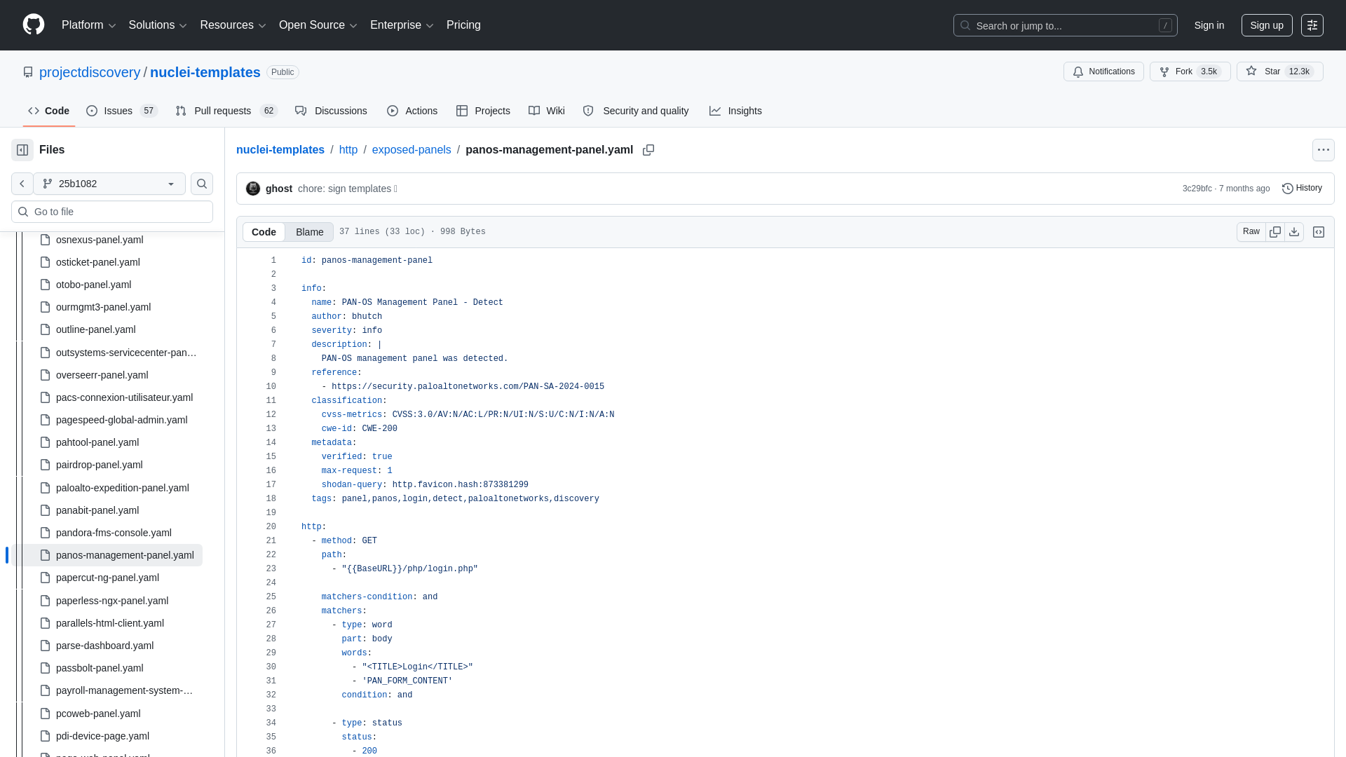 nuclei-templates/http/exposed-panels/panos-management-panel.yaml at 25b1082881e20b9eb1a5cf69dca381e736f351da · projectdiscovery/nuclei-templates · GitHub
