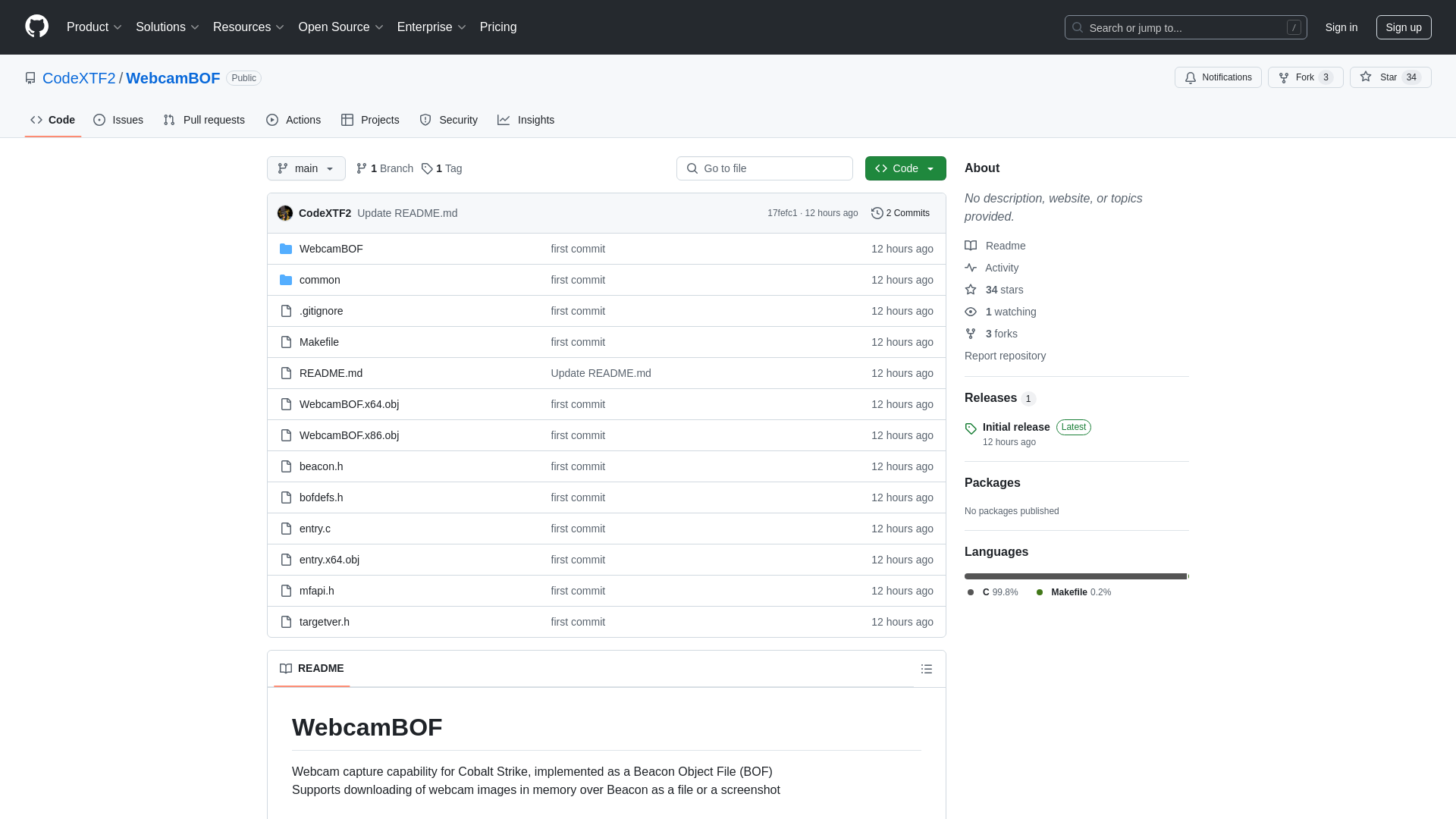 GitHub - CodeXTF2/WebcamBOF