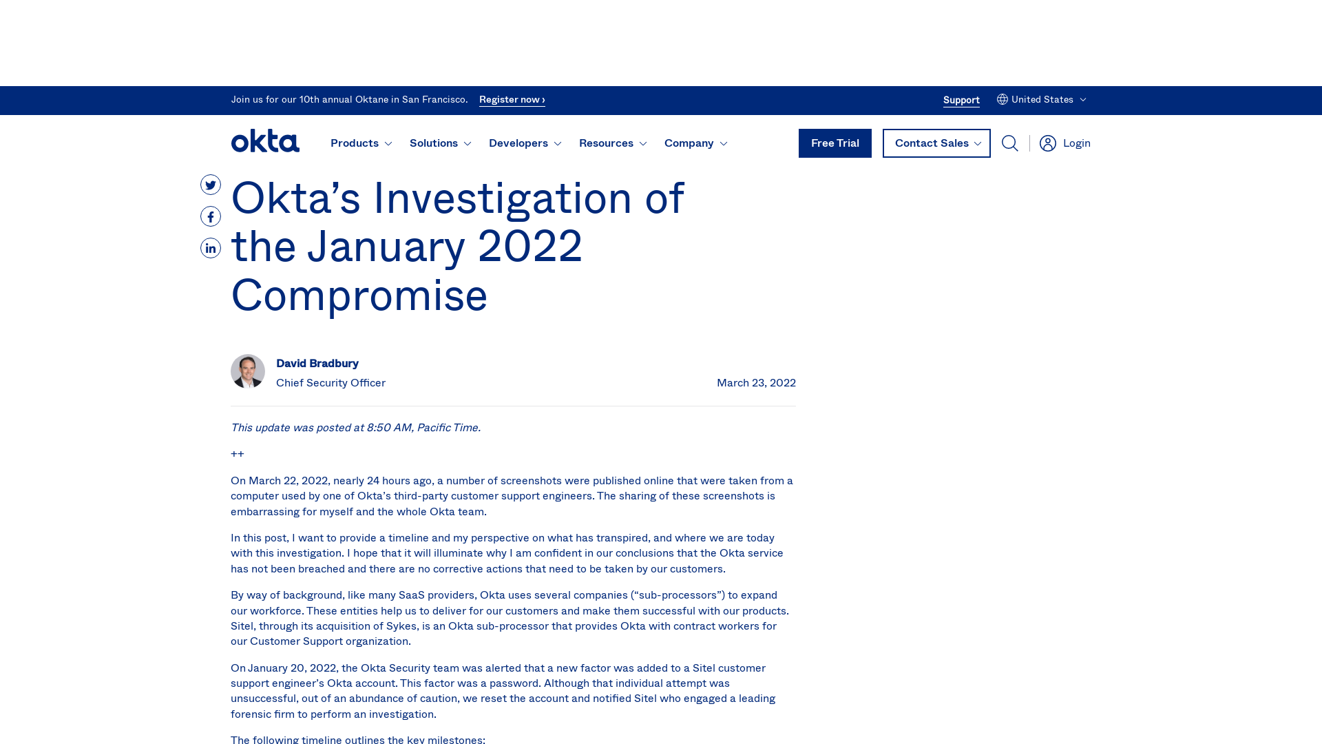 Okta’s Investigation of the January 2022 Compromise | Okta