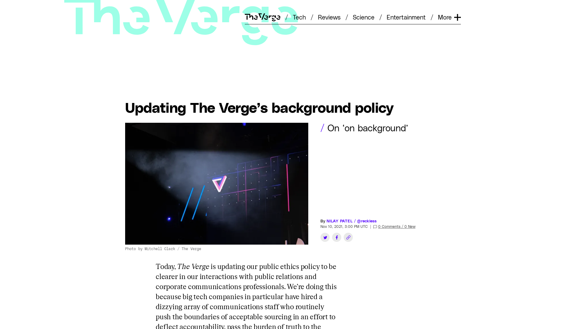 Updating The Verge’s background policy - The Verge