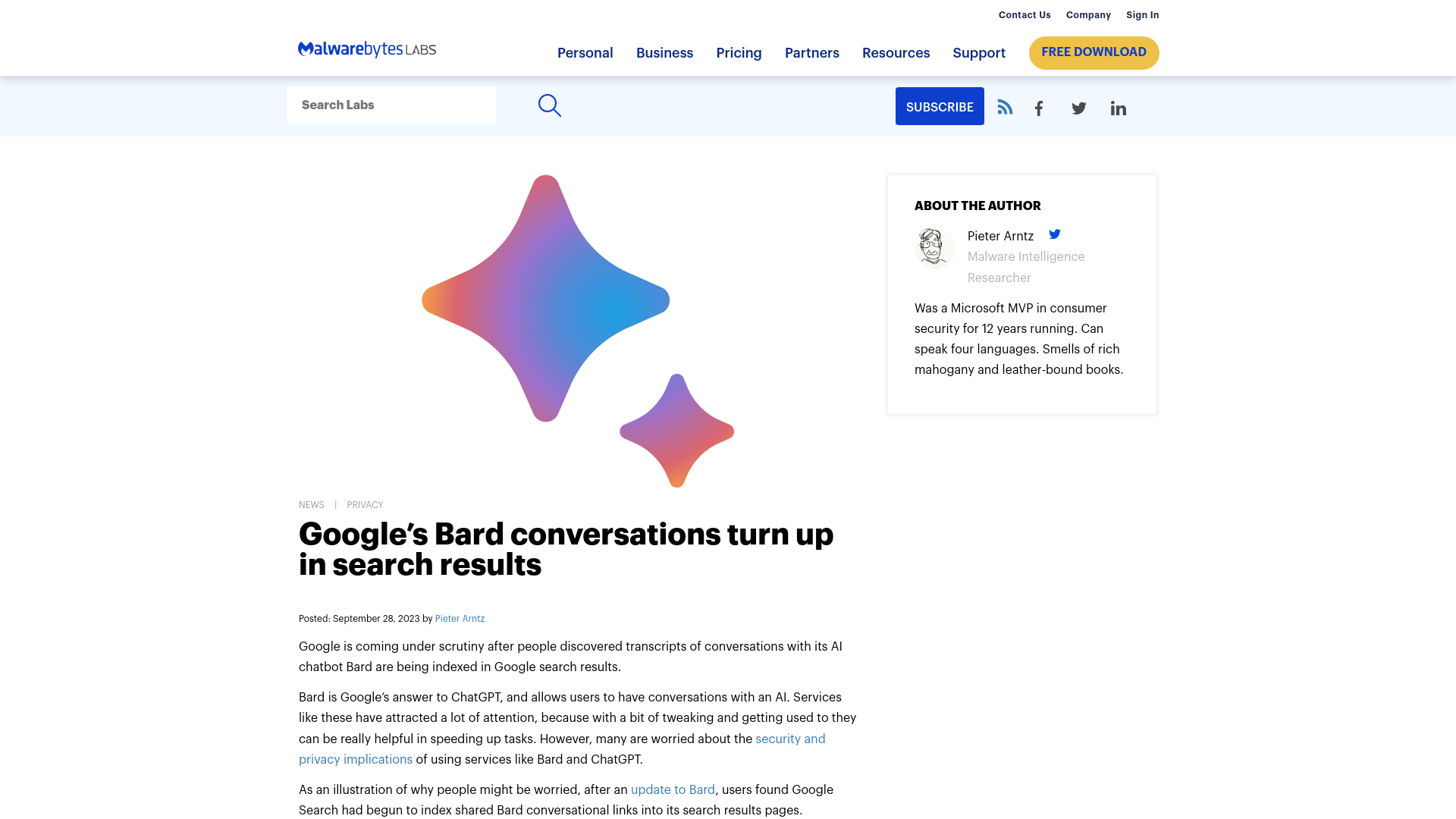 Google’s Bard conversations turn up in search results