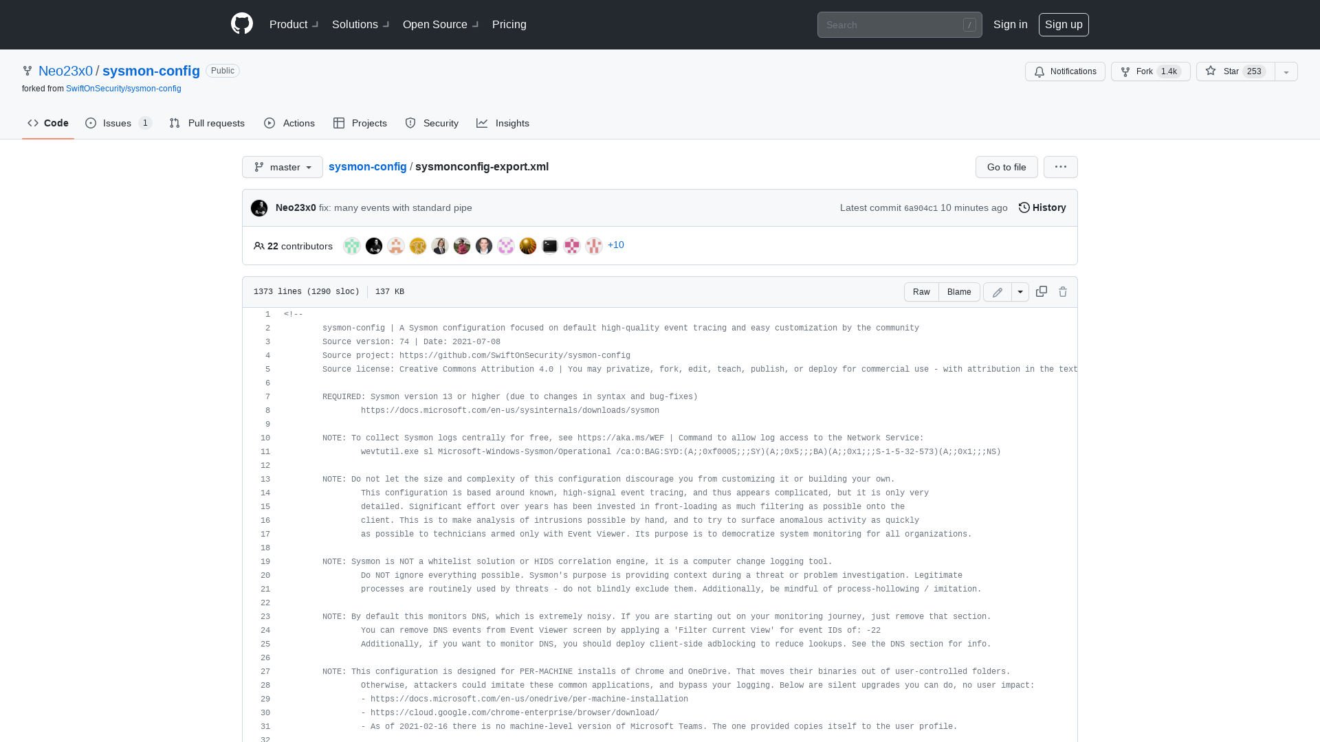 sysmon-config/sysmonconfig-export.xml at master · Neo23x0/sysmon-config · GitHub
