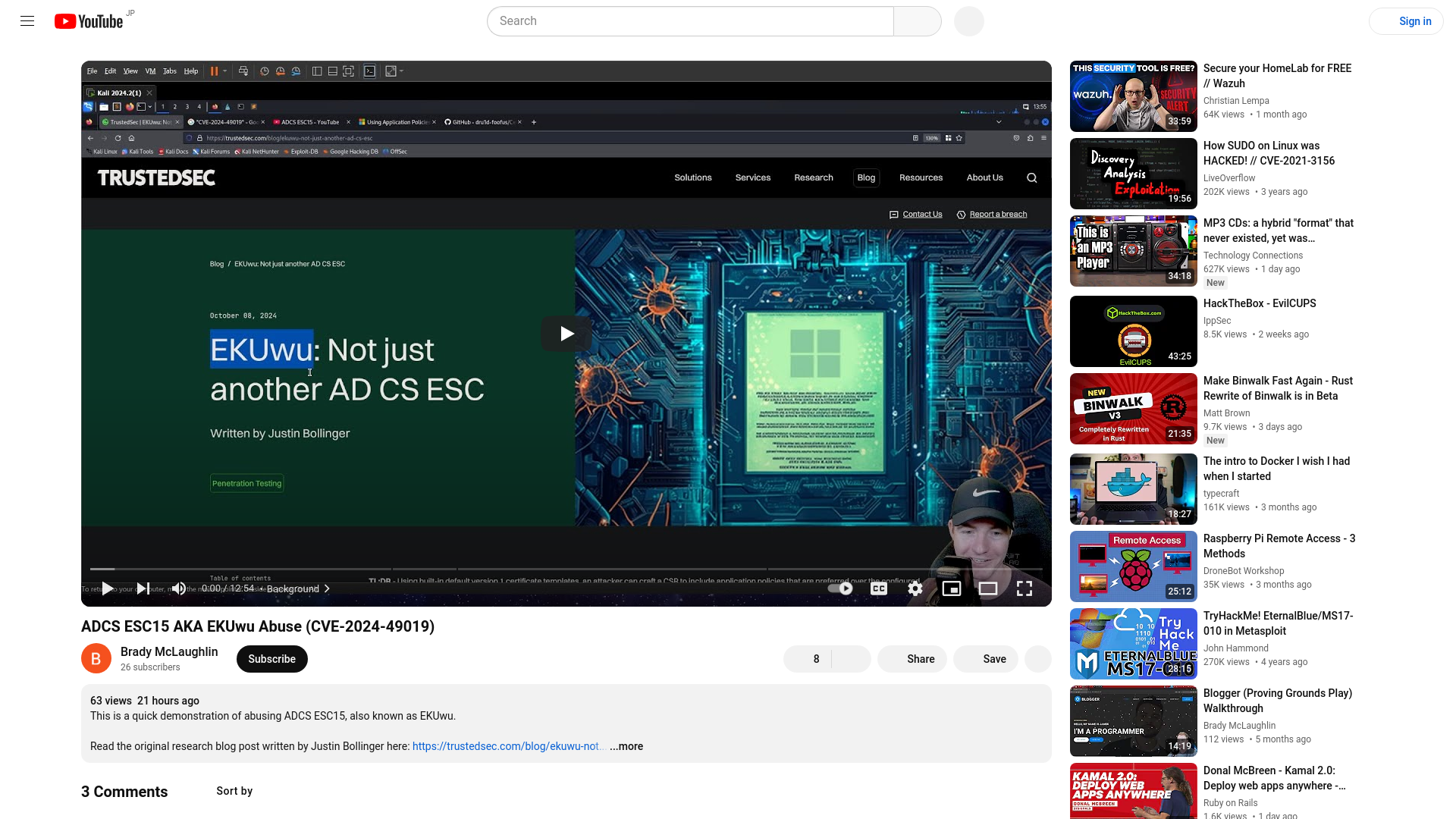 ADCS ESC15 AKA EKUwu Abuse (CVE-2024-49019) - YouTube