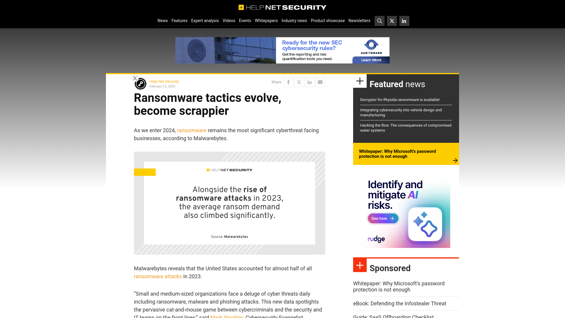 Ransomware tactics evolve, become scrappier - Help Net Security