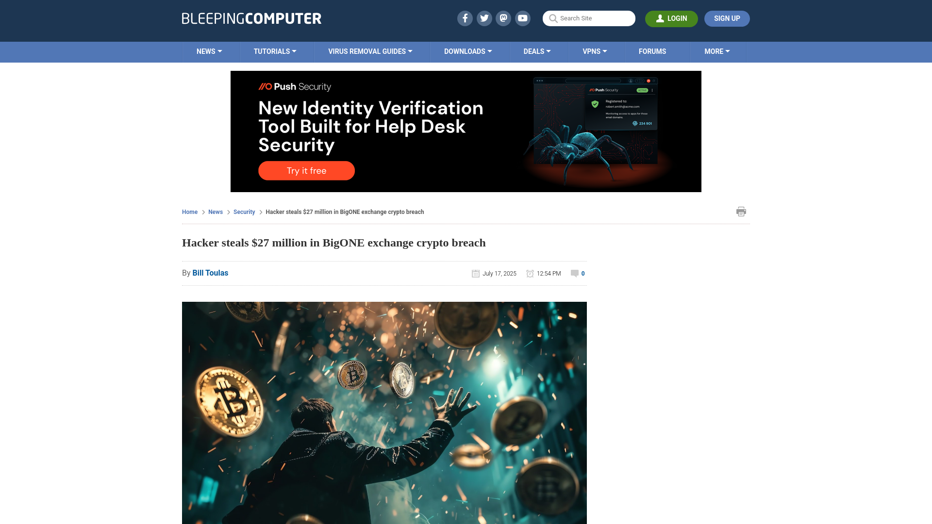 Hacker steals $27 million in BigONE exchange crypto breach