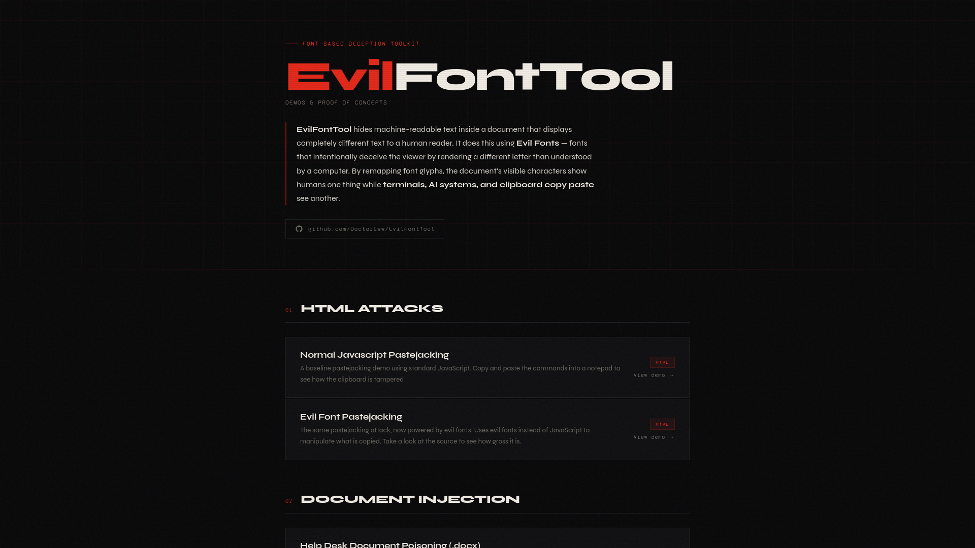 EvilFontTool — Demos