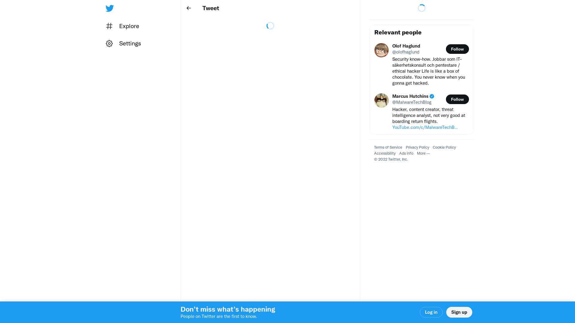 Olof Haglund on Twitter: "@MalwareTechBlog Can someone give me a link to a TL;DR of what I have missed? 🤔" / Twitter