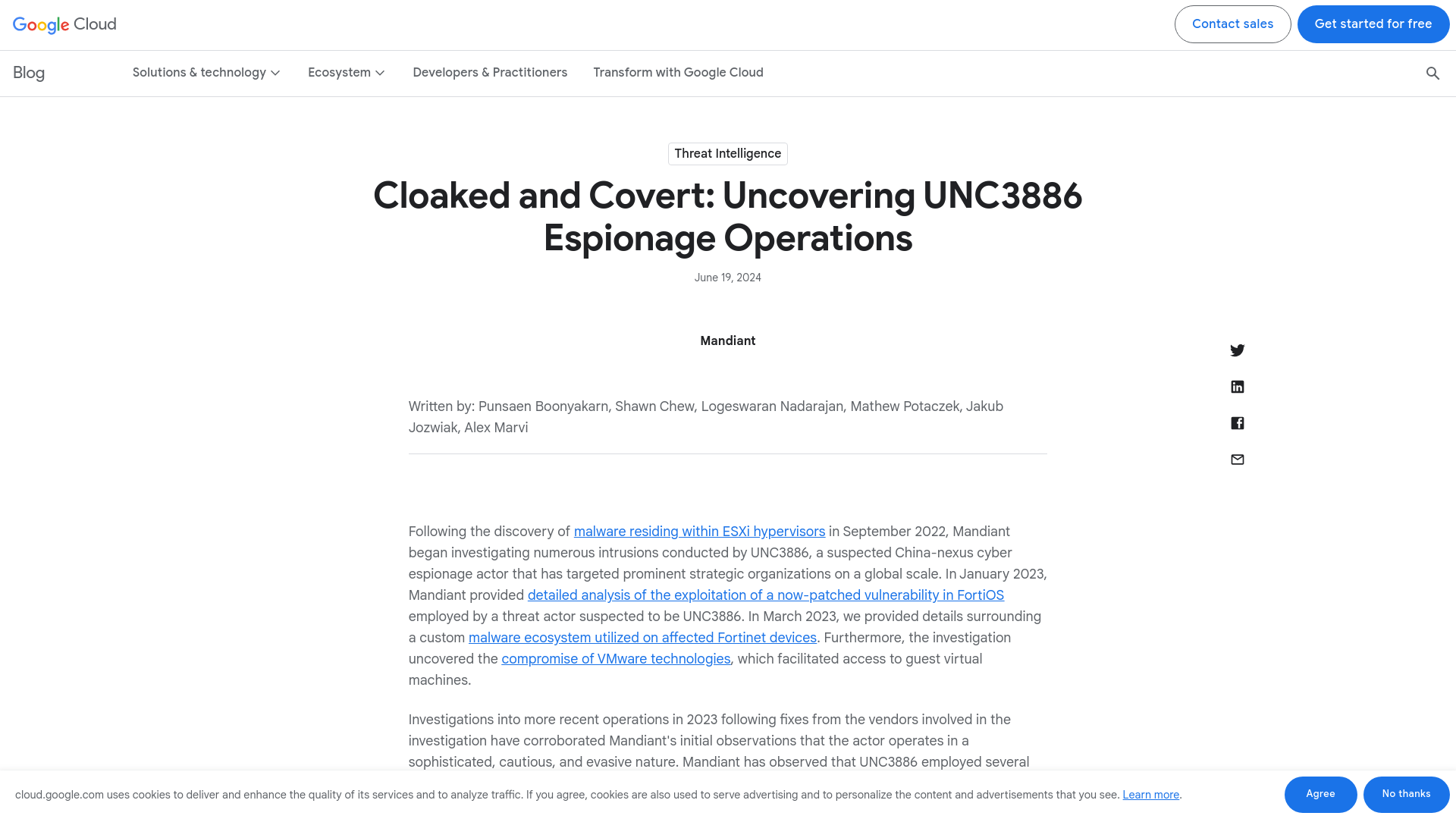 Cloaked and Covert: Uncovering UNC3886 Espionage Operations | Google Cloud Blog