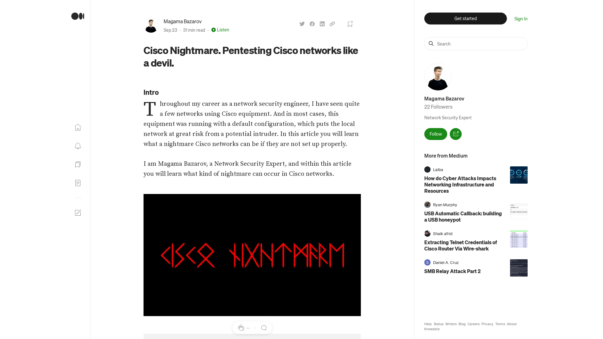 Cisco Nightmare. Pentesting Cisco networks like a devil. | by Magama Bazarov | Sep, 2022 | Medium