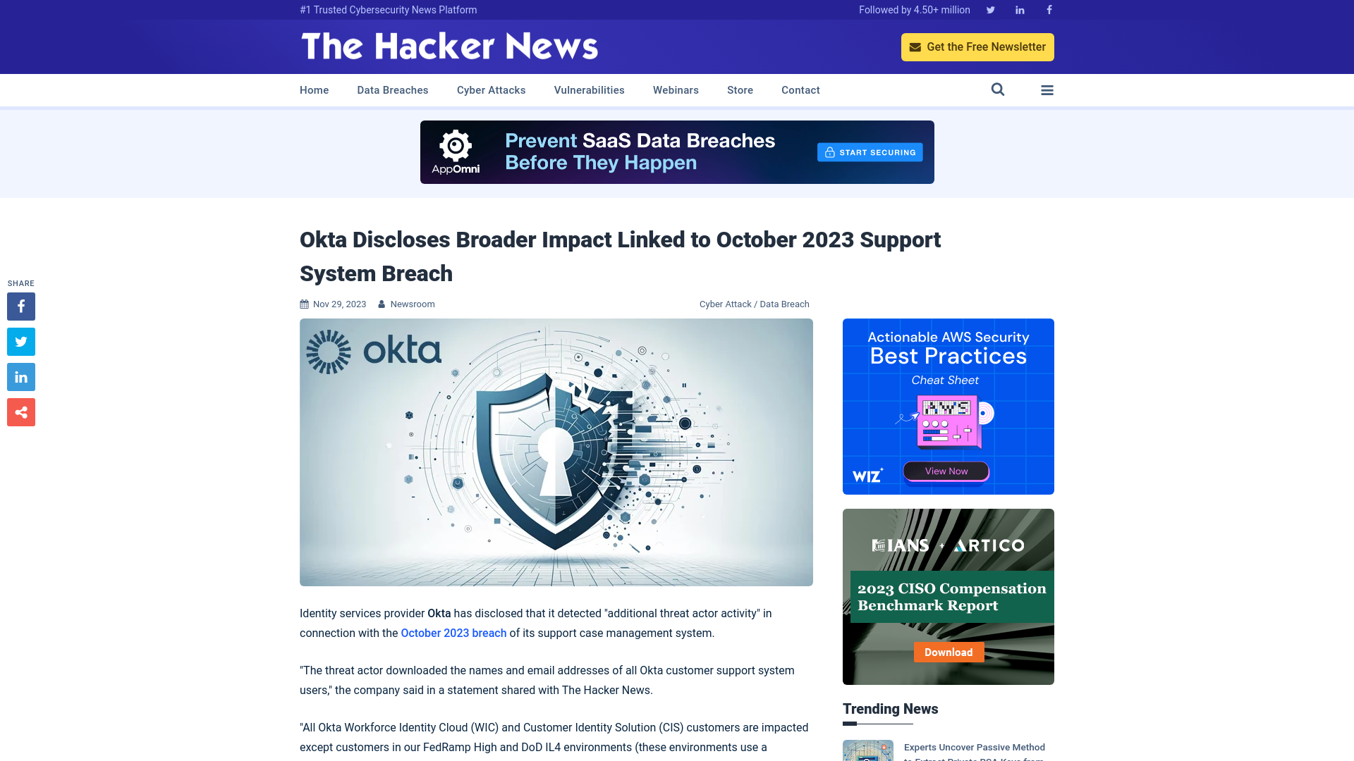 Okta Discloses Broader Impact Linked to October 2023 Support System Breach