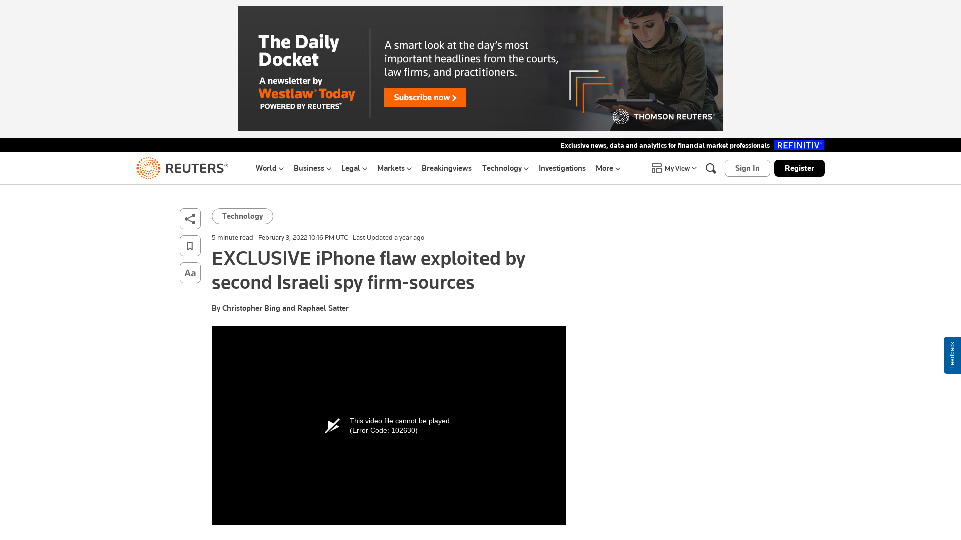 EXCLUSIVE iPhone flaw exploited by second Israeli spy firm-sources | Reuters