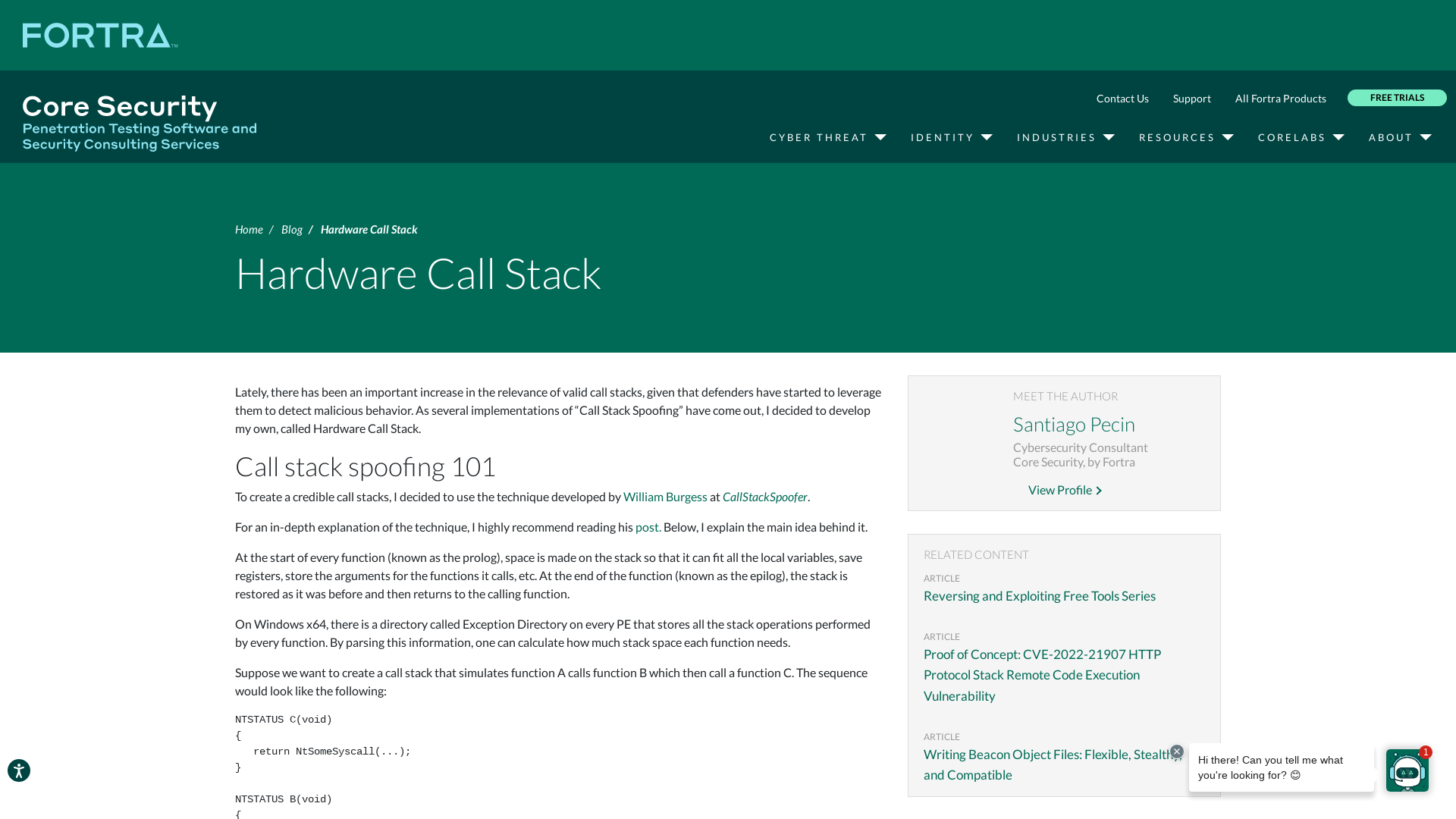 Hardware Call Stack | Core Security Blog