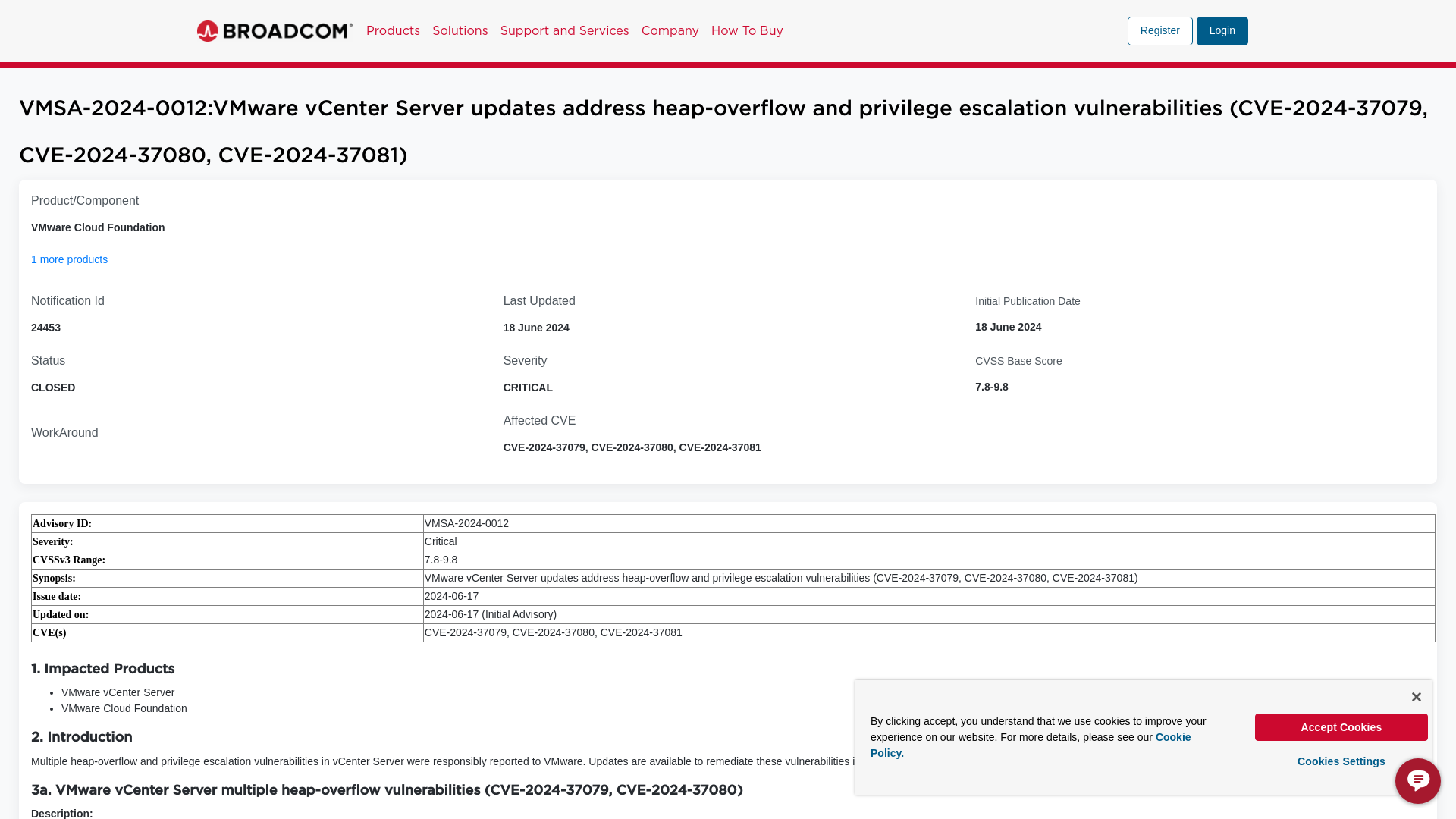 Support Content Notification - Support Portal - Broadcom support portal