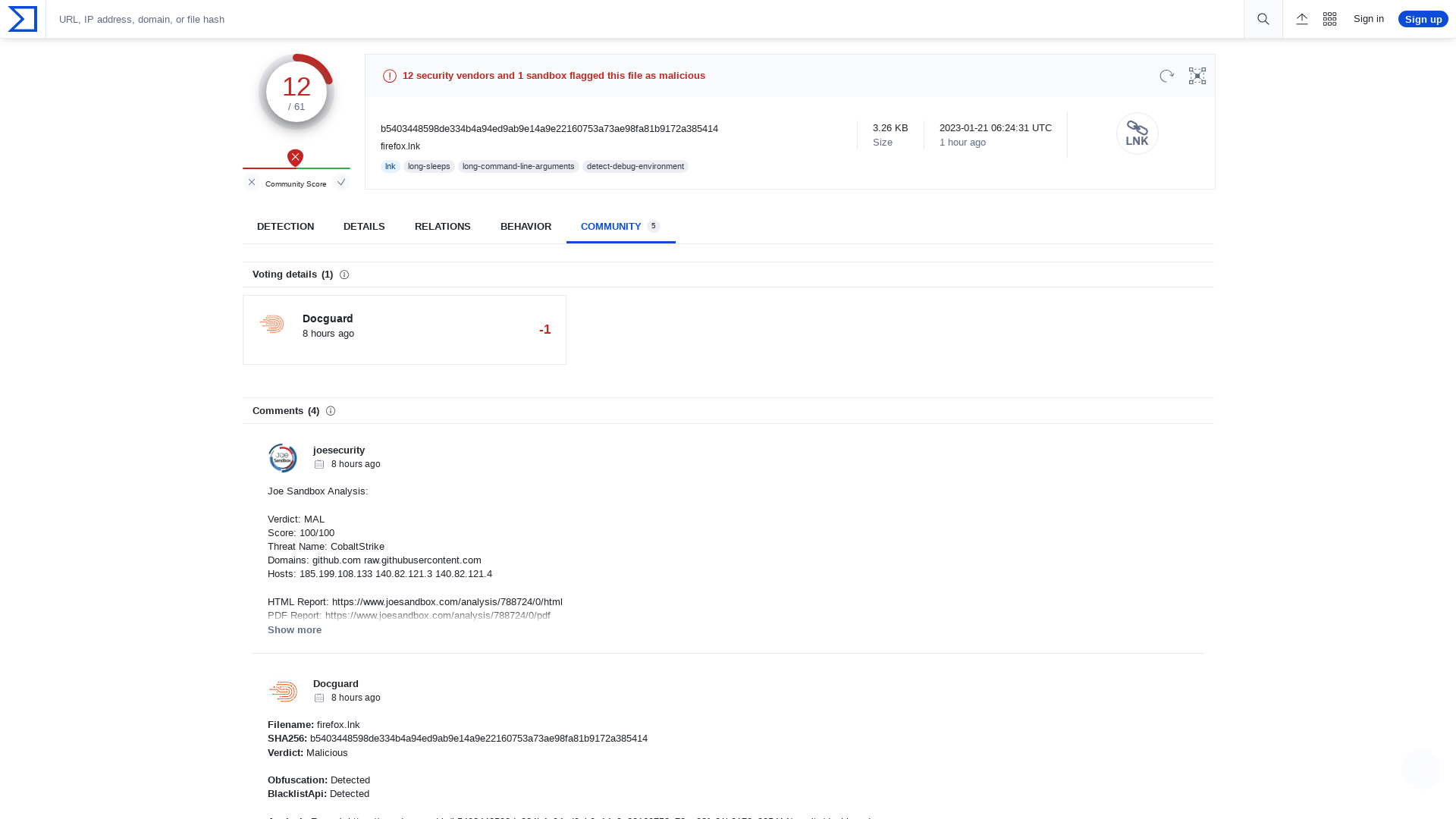 VirusTotal - File - b5403448598de334b4a94ed9ab9e14a9e22160753a73ae98fa81b9172a385414