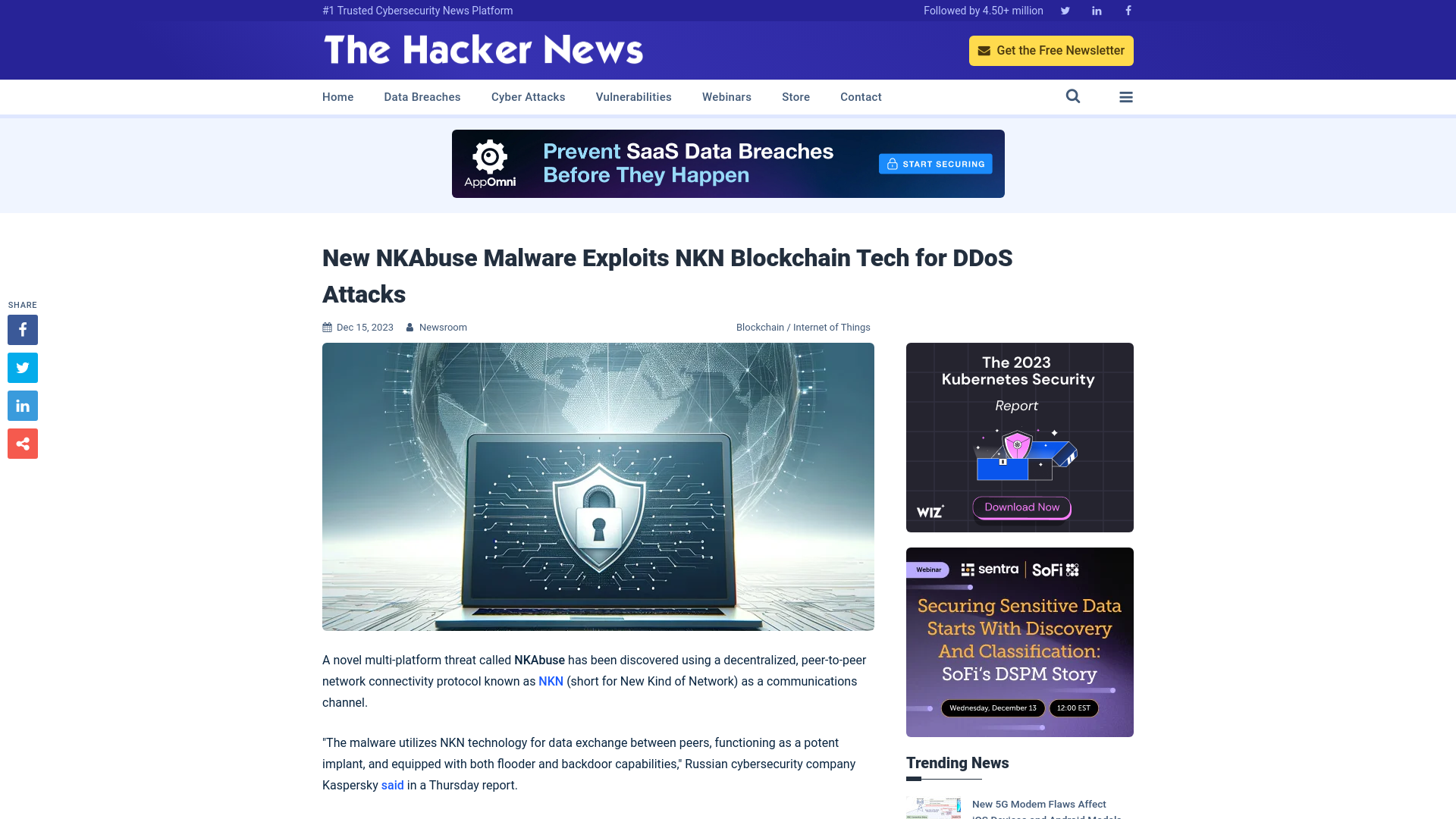 New NKAbuse Malware Exploits NKN Blockchain Tech for DDoS Attacks