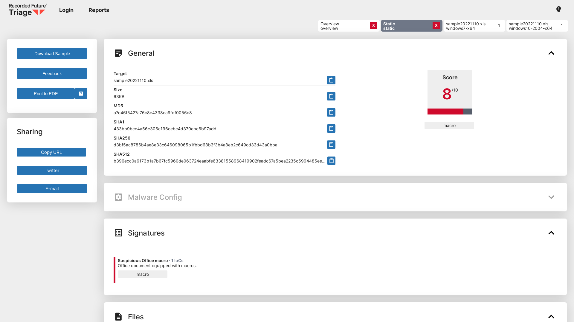 Triage | Static Report