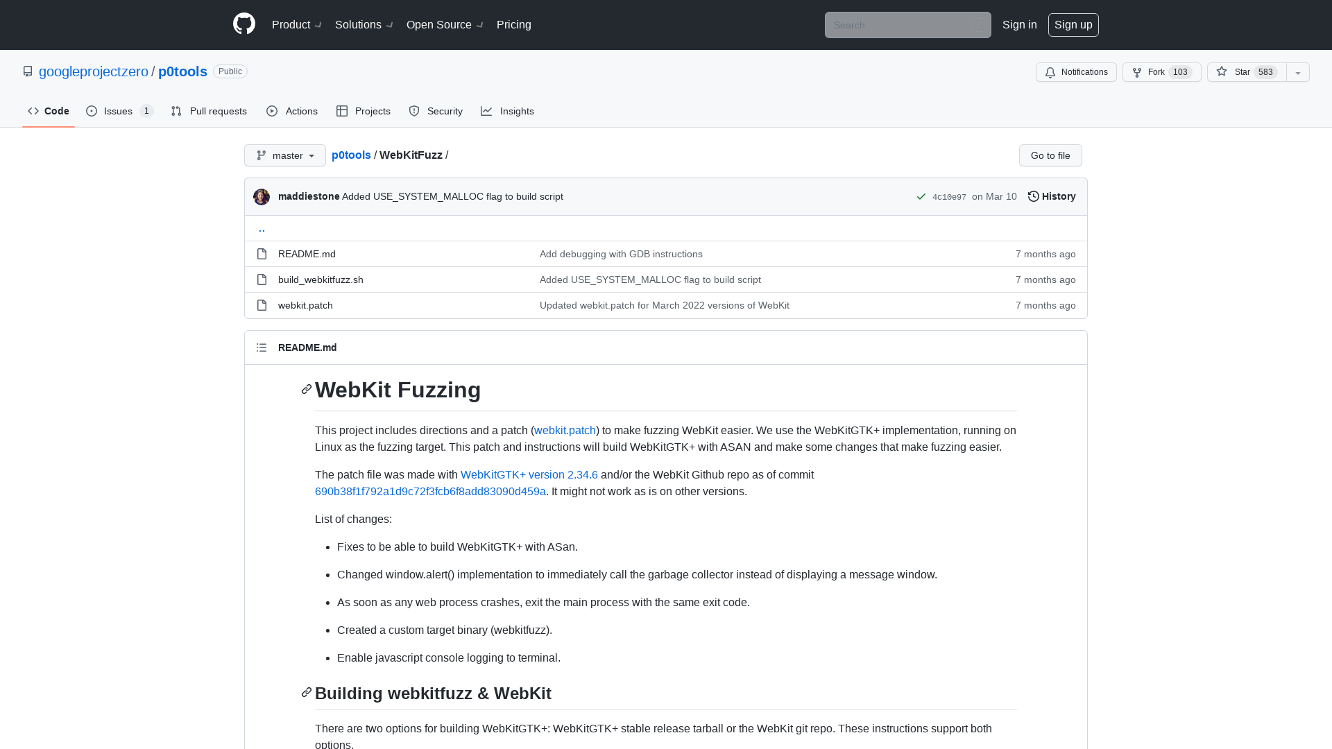 p0tools/WebKitFuzz at master · googleprojectzero/p0tools · GitHub