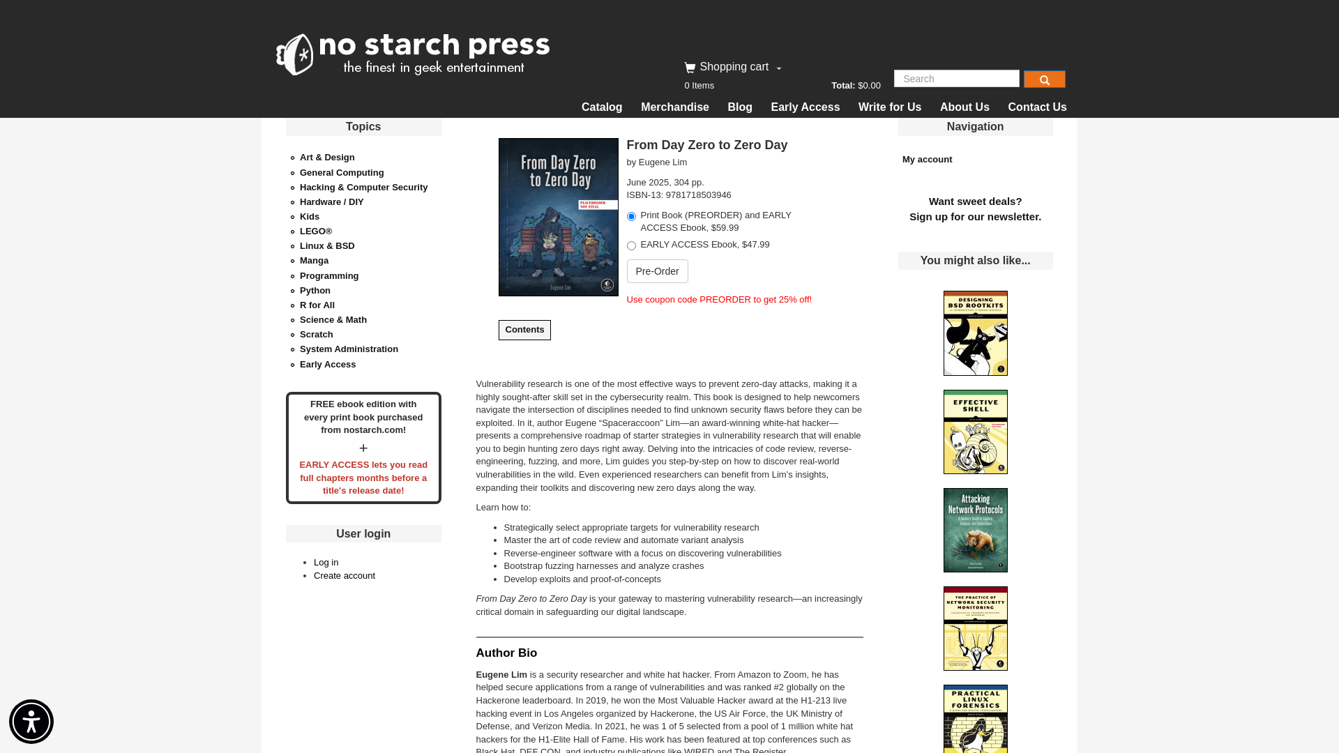 From Day Zero to Zero Day | No Starch Press