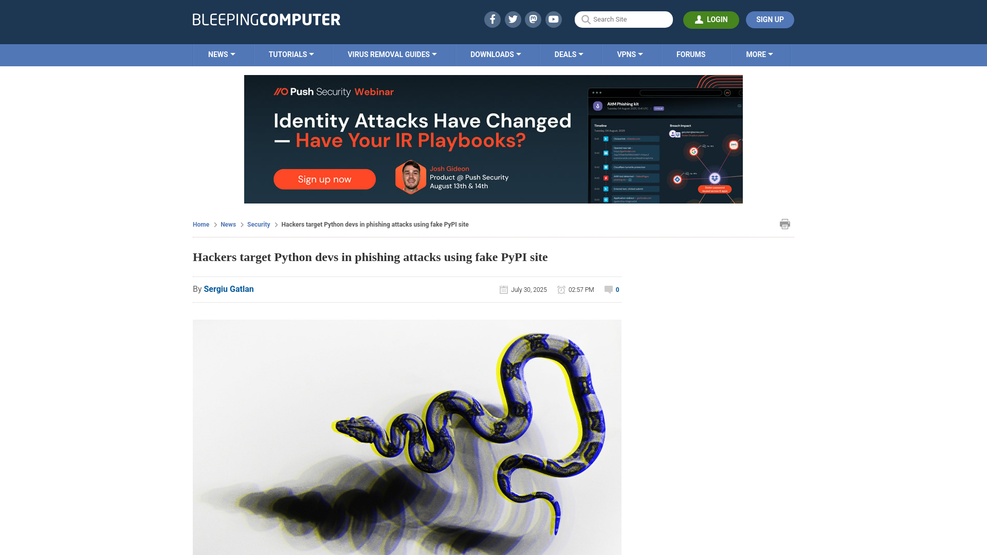 Hackers target Python devs in phishing attacks using fake PyPI site