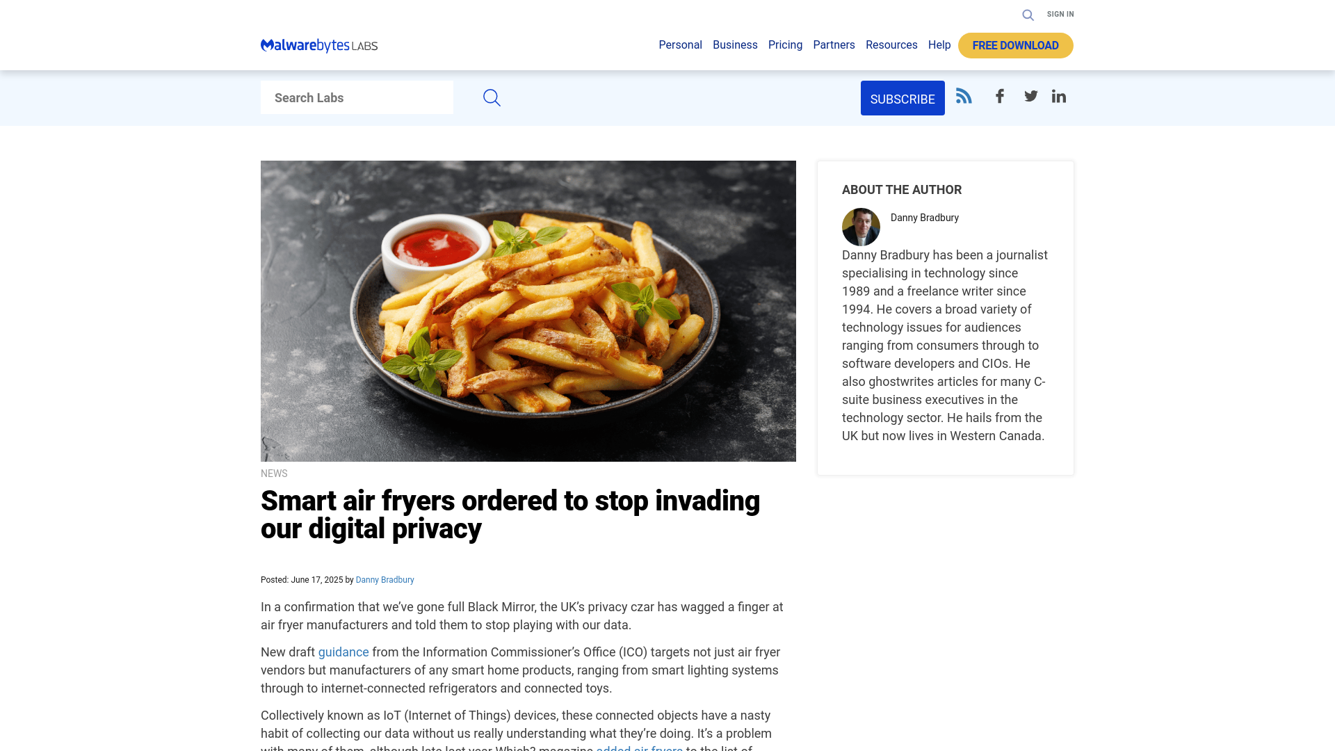 Smart air fryers ordered to stop invading our digital privacy | Malwarebytes