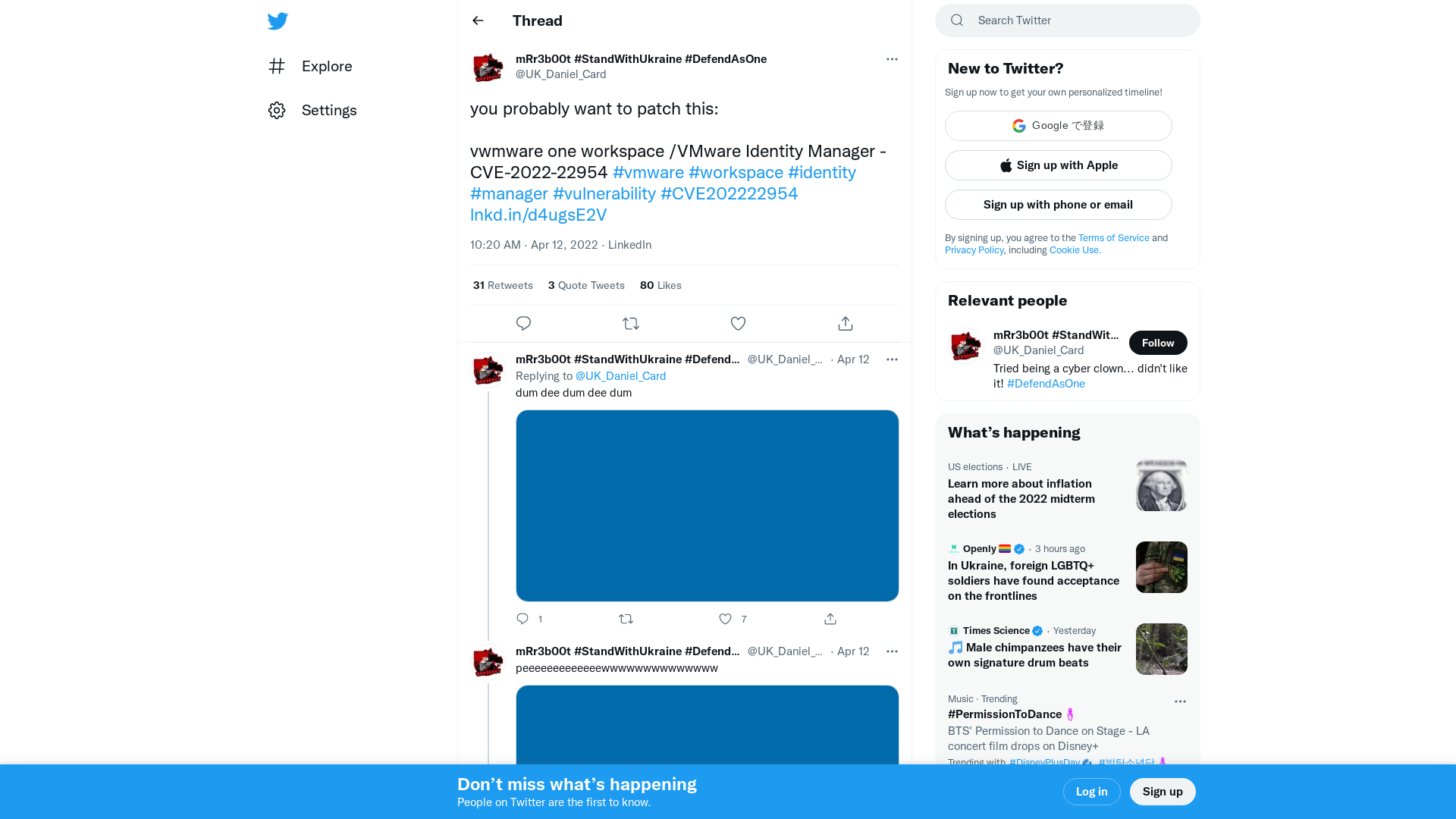 mRr3b00t #StandWithUkraine #DefendAsOne on Twitter: "you probably want to patch this: vwmware one workspace /VMware Identity Manager - CVE-2022-22954 #vmware #workspace #identity #manager #vulnerability #CVE202222954 https://t.co/X7CmGP05Ff" / Twitter