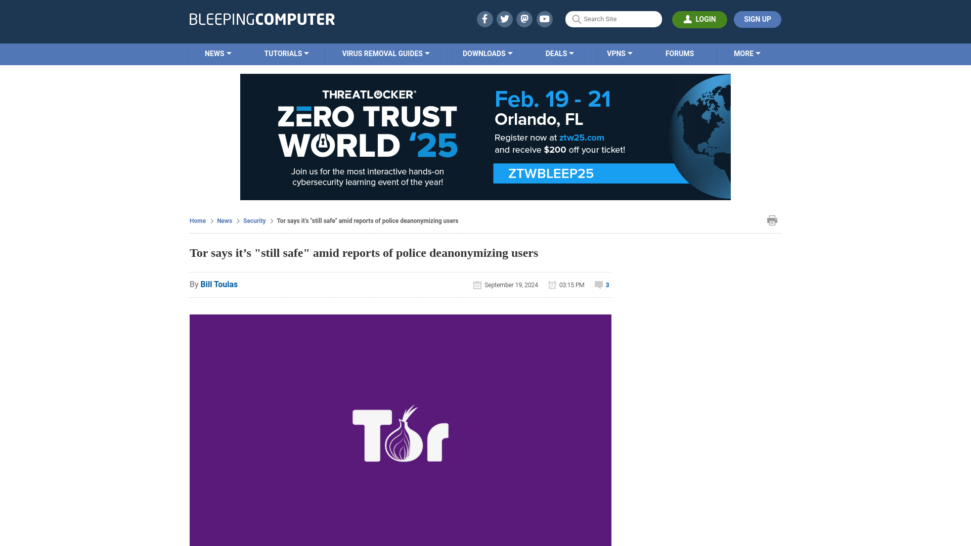 Tor says it’s "still safe" amid reports of police deanonymizing users