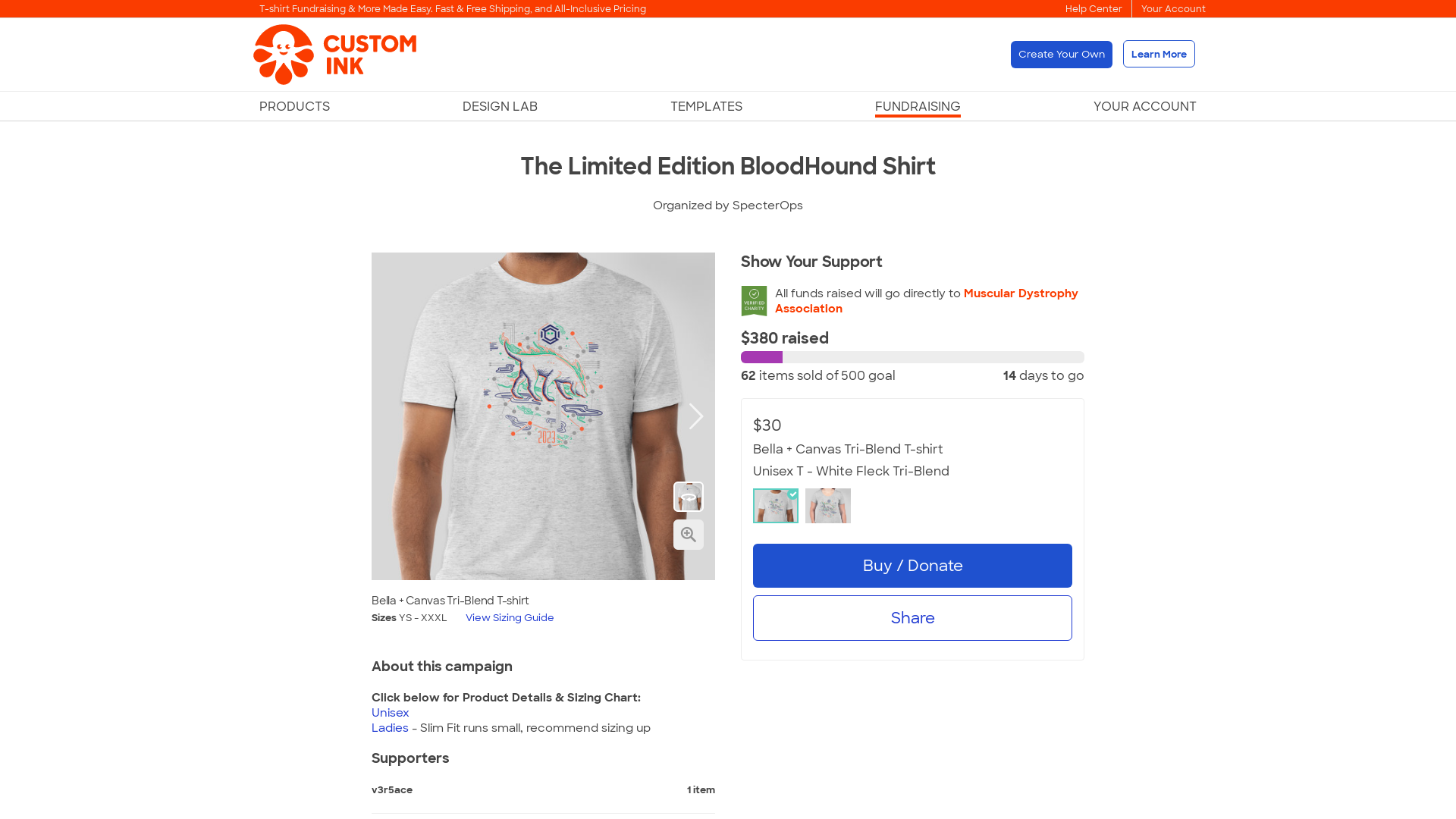 The Limited Edition BloodHound Shirt Custom Ink Fundraising