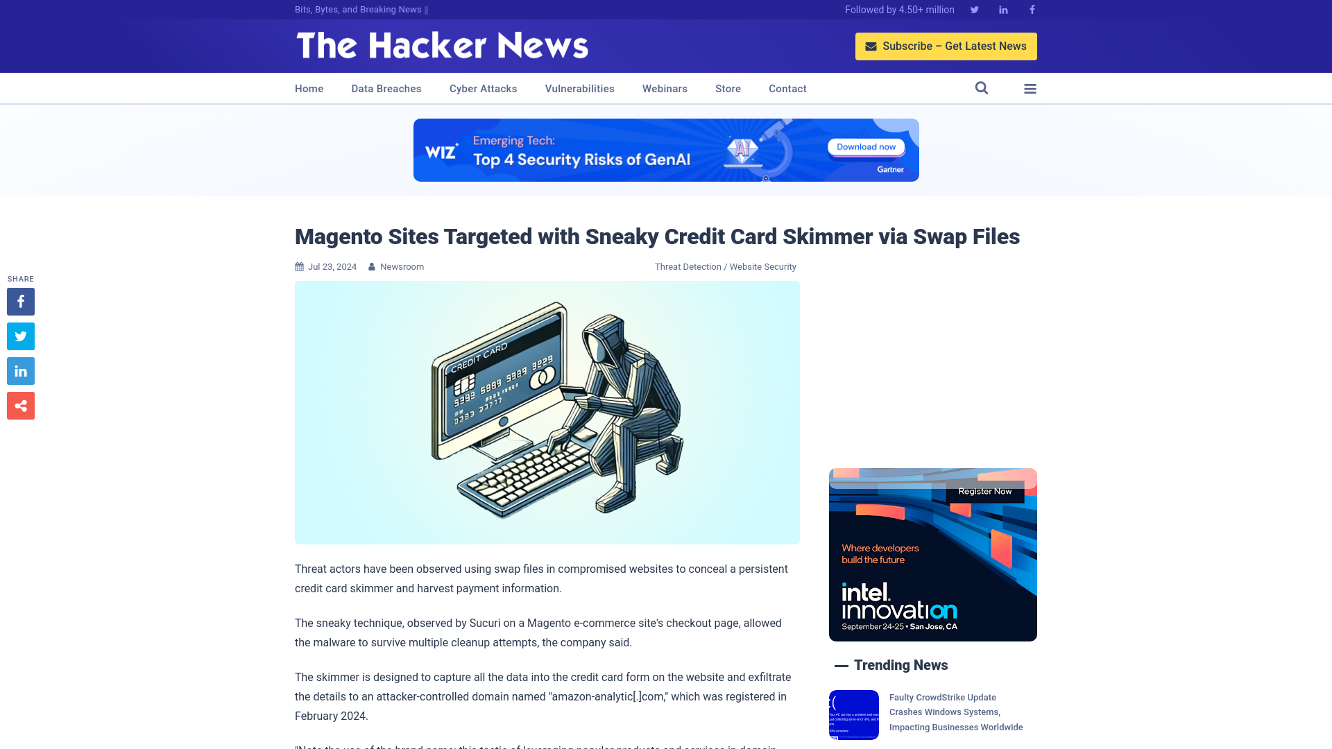 Magento Sites Targeted with Sneaky Credit Card Skimmer via Swap Files