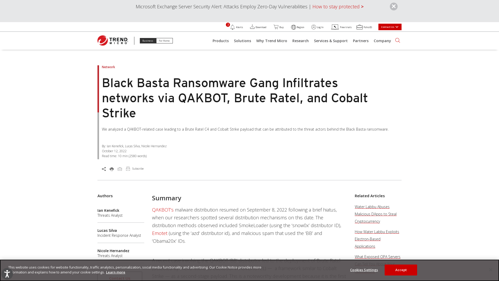 Black Basta Ransomware Gang Infiltrates networks via QAKBOT, Brute Ratel, and Cobalt Strike