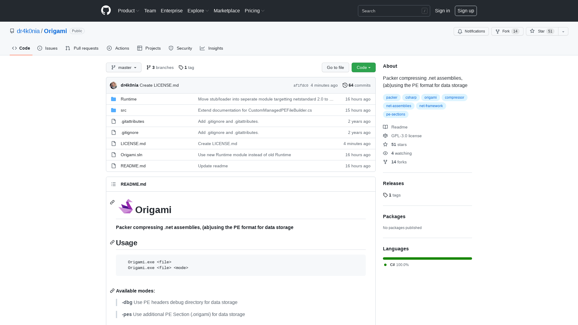 GitHub - dr4k0nia/Origami: Packer compressing .net assemblies, (ab)using the PE format for data storage