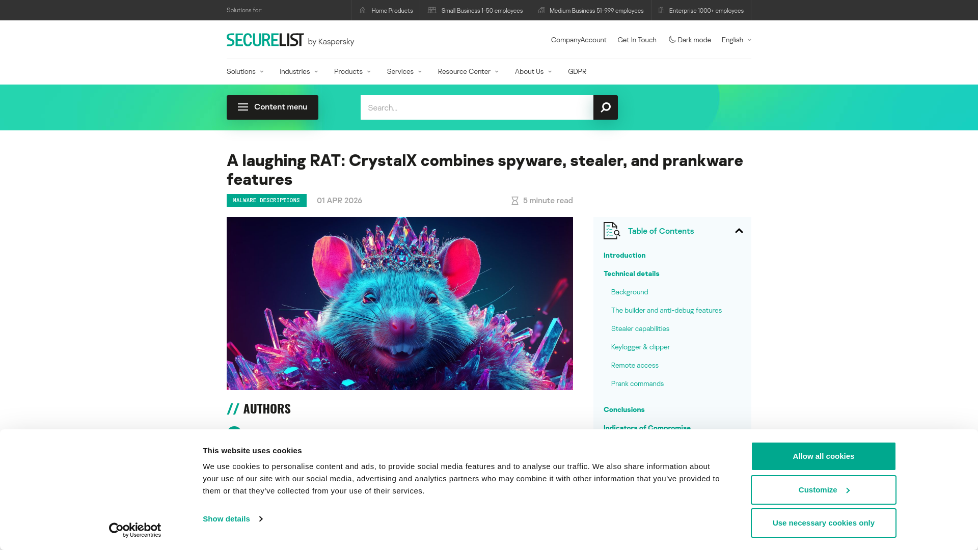 An analysis of CrystalX commercial RAT with prankware features | Securelist