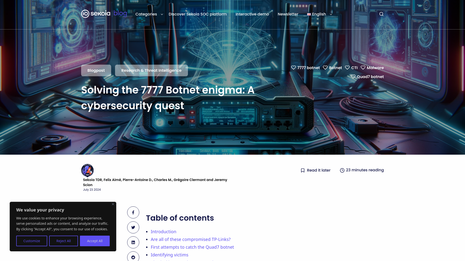 Solving the 7777 Botnet enigma: A cybersecurity quest - Sekoia.io Blog