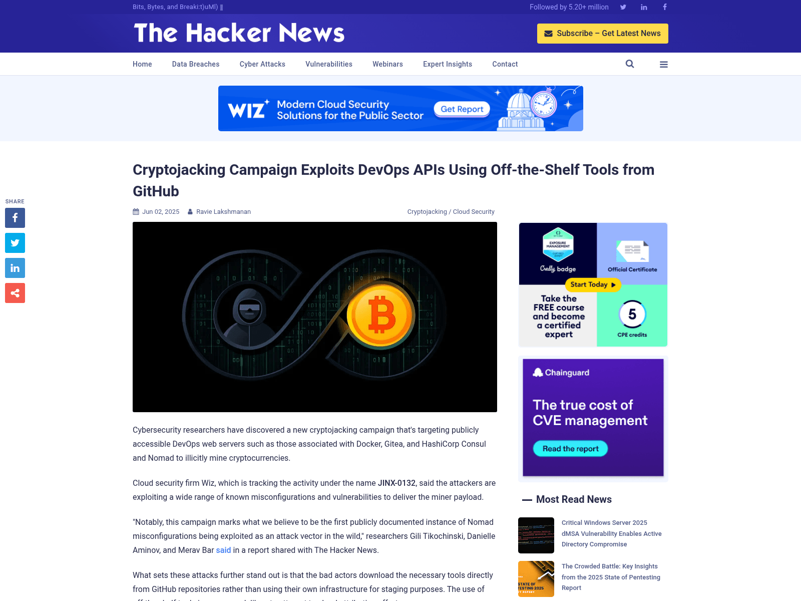 Cryptojacking Campaign Exploits DevOps APIs Using Off-the-Shelf Tools from GitHub
