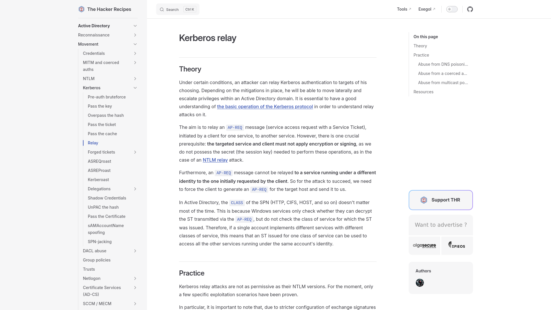 Kerberos relay | The Hacker Recipes