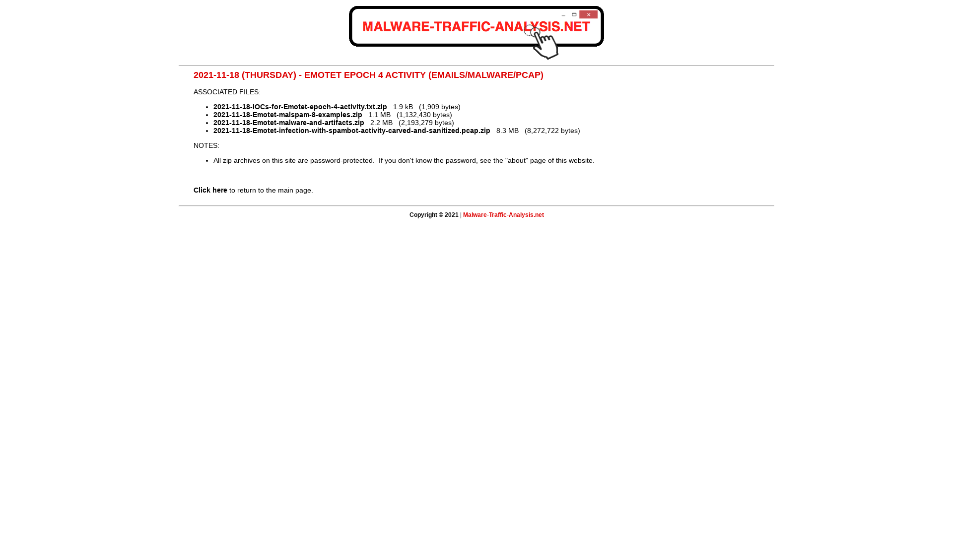 Malware-Traffic-Analysis.net - 2021-11-18 (Thursday) - Emotet epoch 4 activity (emails/malware/pcap)