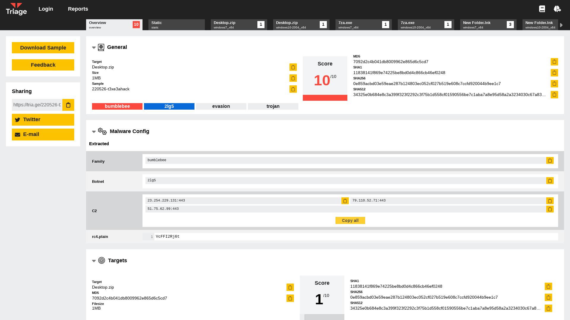 Hatching Triage | Malware sandboxing report by Hatching Triage