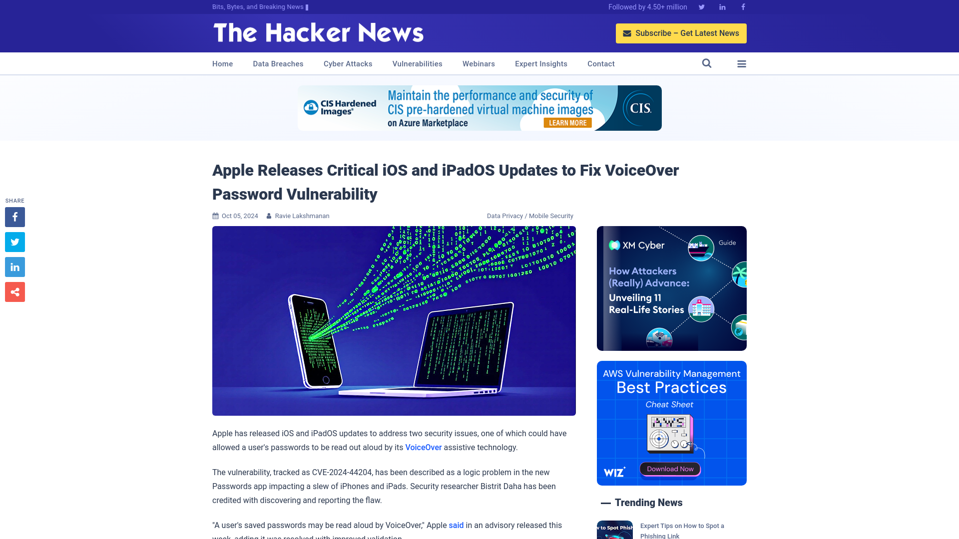 Apple Releases Critical iOS and iPadOS Updates to Fix VoiceOver Password Vulnerability