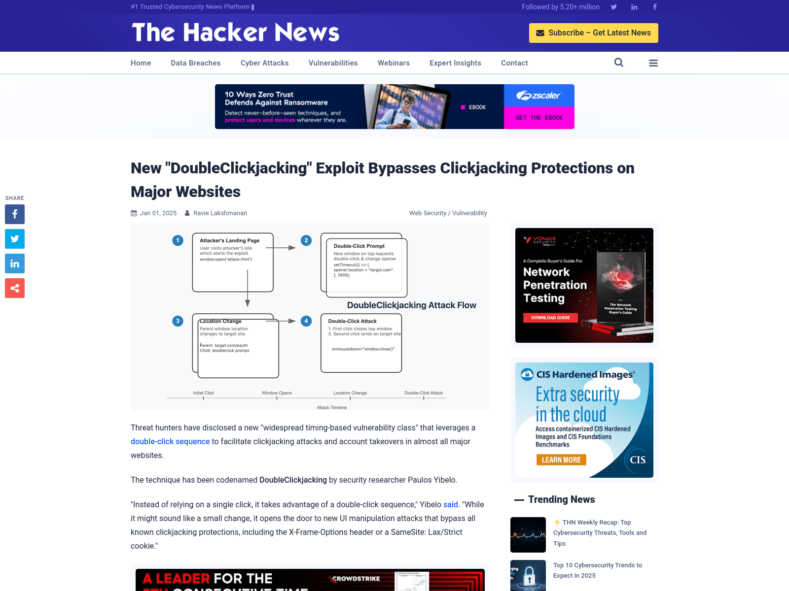 New "DoubleClickjacking" Exploit Bypasses Clickjacking Protections on Major Websites